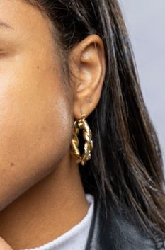 18k Gold Filled 30mm Double Twisted Tube Hoop Earrings – Bold, Elegant & Timeless