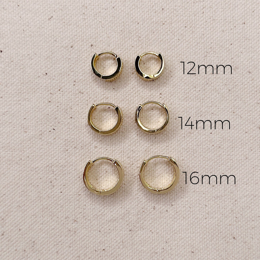 CAMi 18k Gold Filled Wide CZ Clicker Hoop Earrings – Bold, Sparkling & Timeless