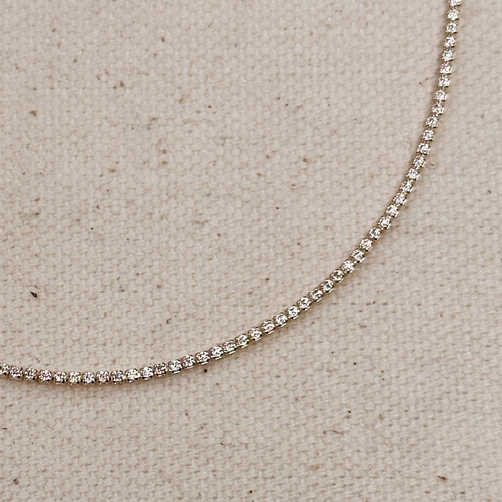 CAMi 18k Gold Filled 1.2mm CZ Tennis Bracelet – Elegant, Minimalist & Handcrafted in Brazil