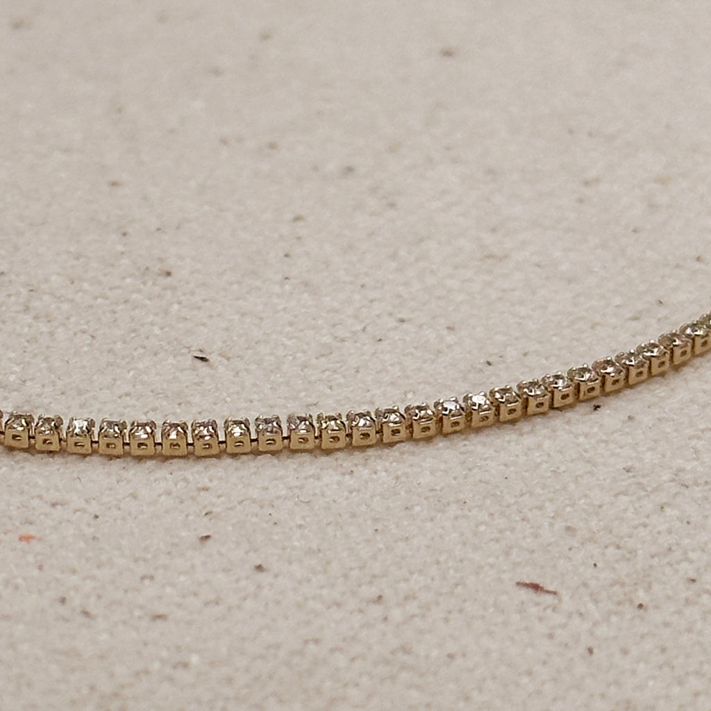 CAMi 18k Gold Filled 1.2mm CZ Tennis Bracelet – Elegant, Minimalist & Handcrafted in Brazil