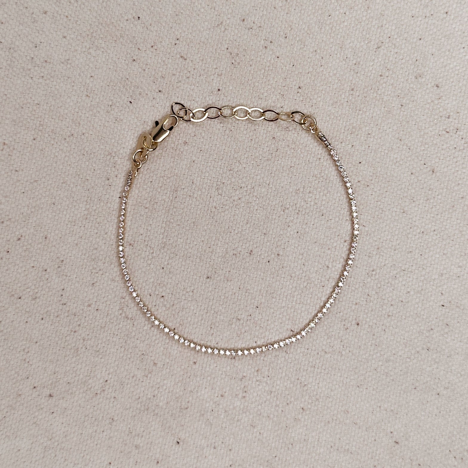 CAMi 18k Gold Filled 1.2mm CZ Tennis Bracelet – Elegant, Minimalist & Handcrafted in Brazil