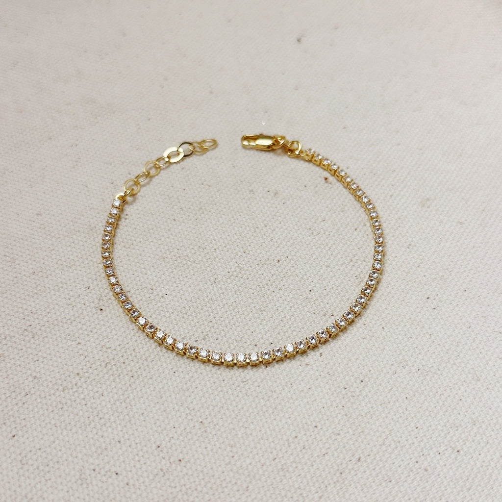 CAMi 18k Gold Filled 2mm CZ Tennis Bracelet – Timeless, Elegant & Handcrafted in Brazil