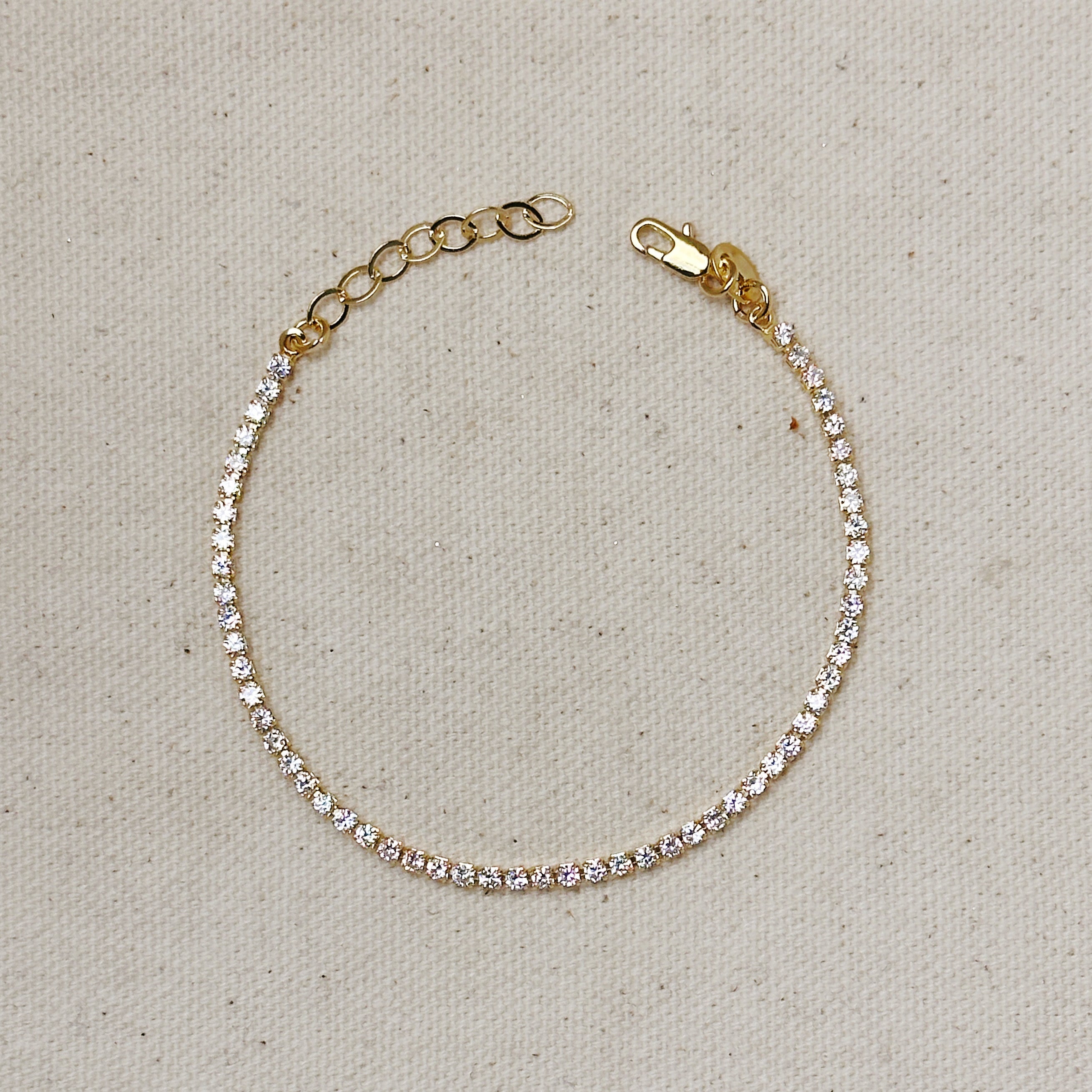 CAMi 18k Gold Filled 2mm CZ Tennis Bracelet – Timeless, Elegant & Handcrafted in Brazil