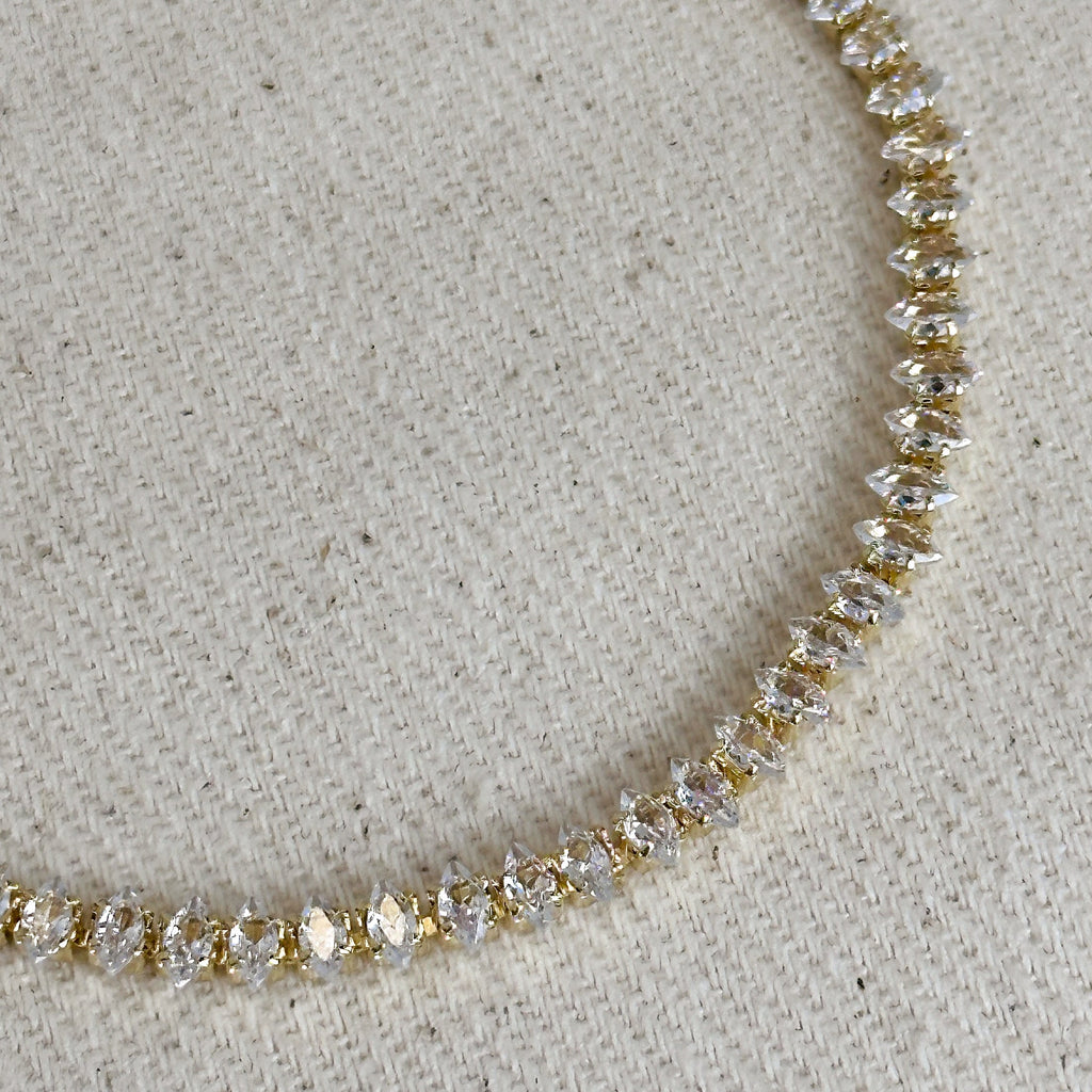 CAMi 18k Gold Filled 4mm Marquise Tennis Bracelet – Elegant, Sparkling & Handcrafted in Brazil