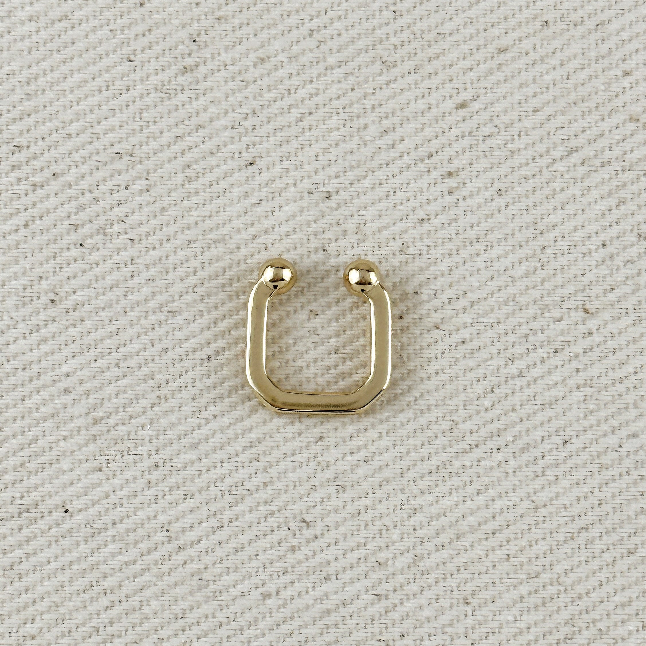 18k Gold Filled Square Ear Cuff – Bold, Modern & Piercing-Free Style