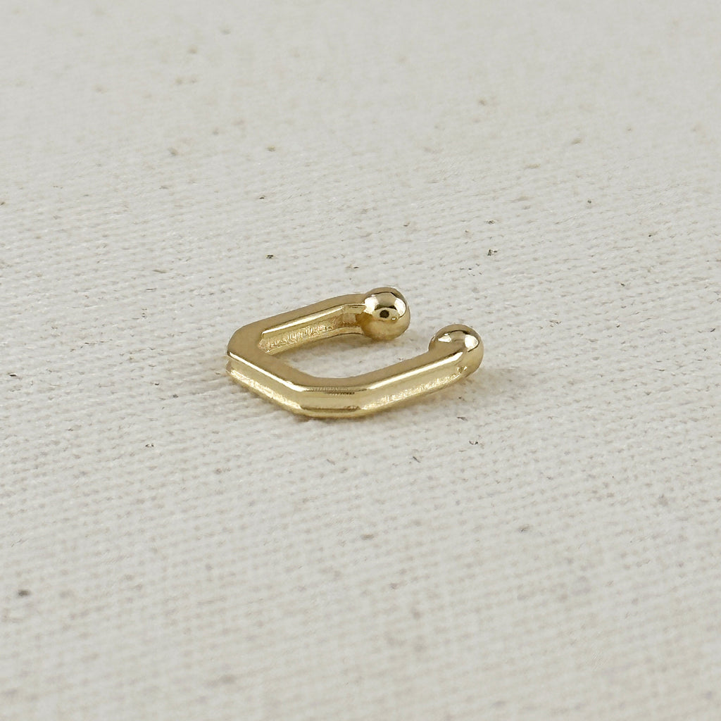 18k Gold Filled Square Ear Cuff – Bold, Modern & Piercing-Free Style