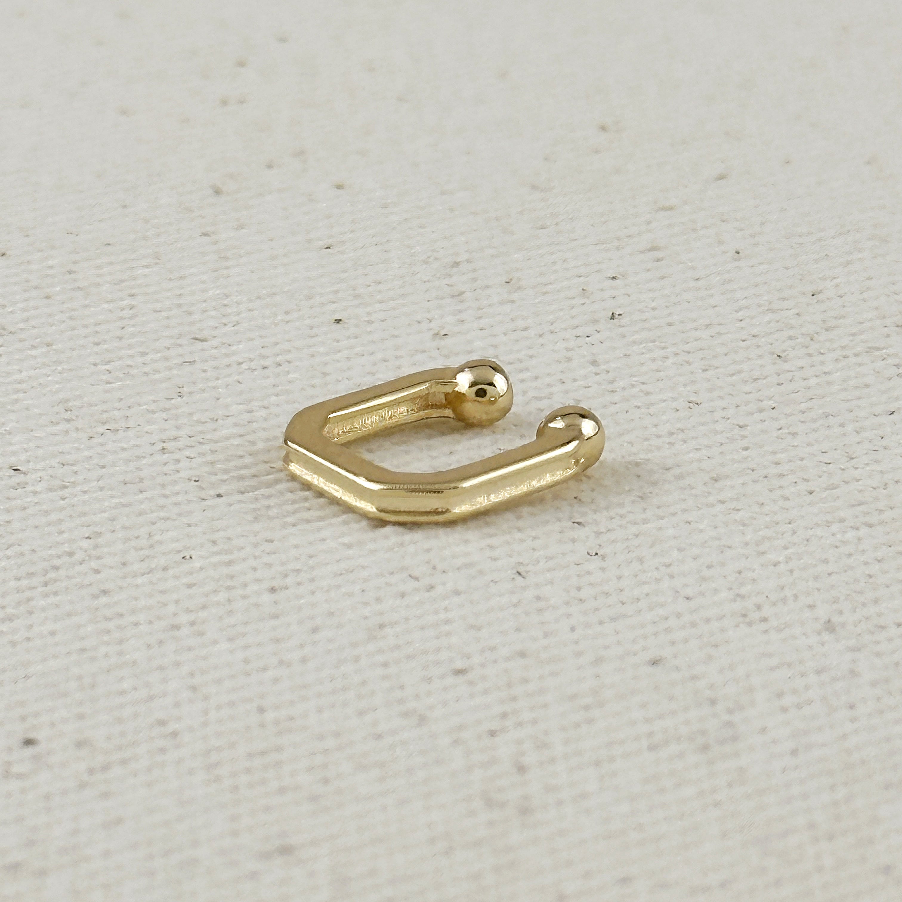 18k Gold Filled Square Ear Cuff – Bold, Modern & Piercing-Free Style
