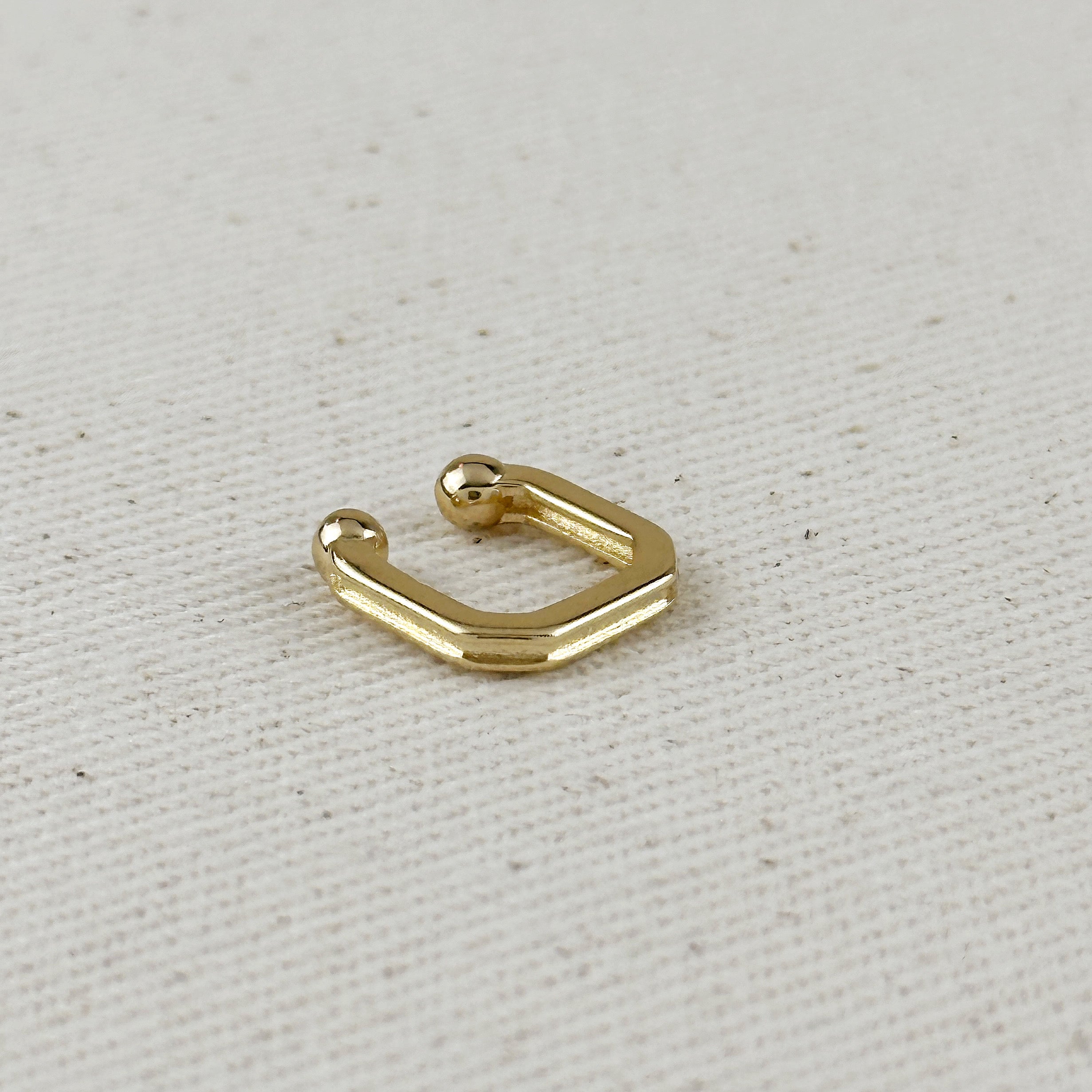 18k Gold Filled Square Ear Cuff – Bold, Modern & Piercing-Free Style