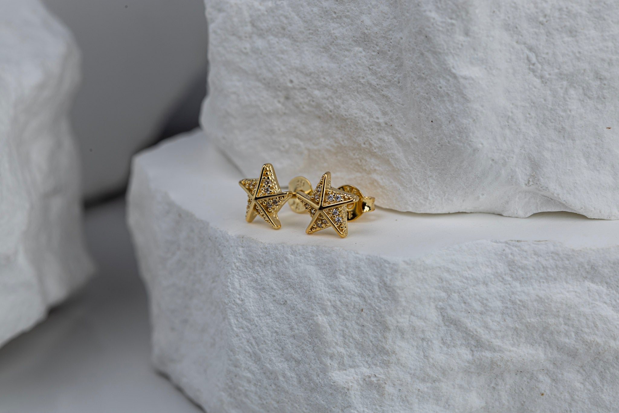 18k Gold Filled Stella a Mulinello CZ Stud Earrings – Celestial, Elegant & Handcrafted in Brazil