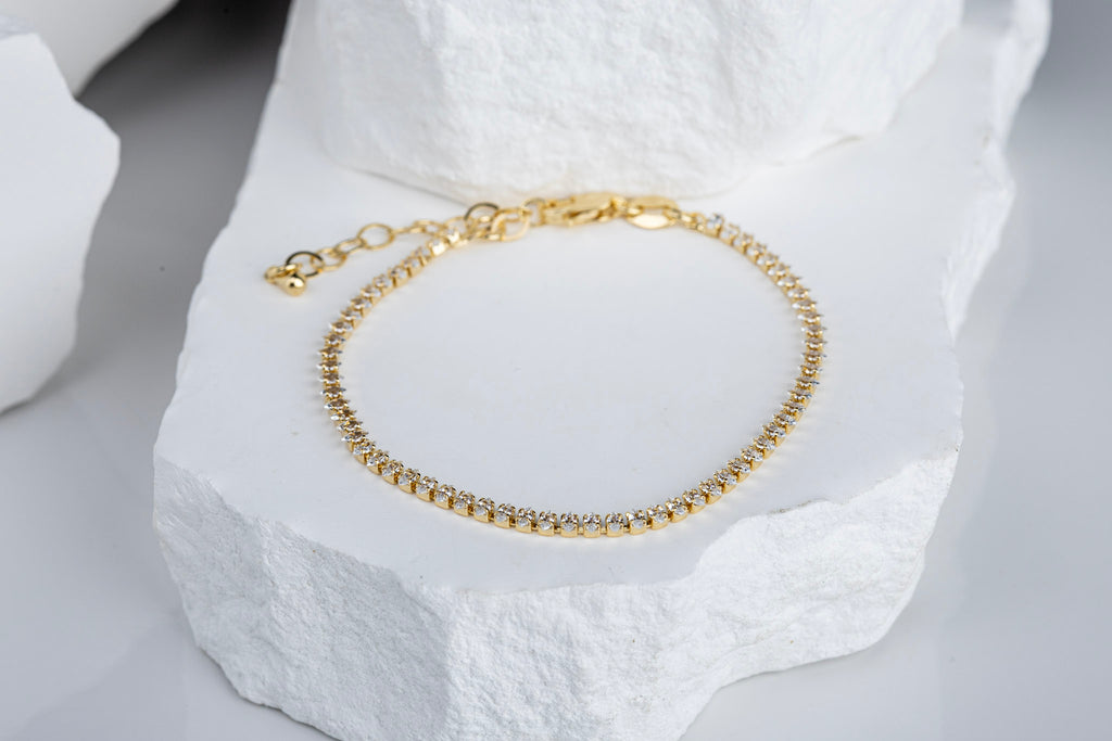 CAMi 18k Gold Filled Marquise Tennis Bracelet – Elegant, Sparkling & Handcrafted in Brazil