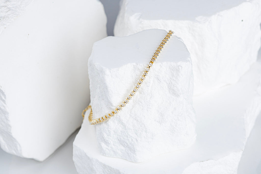 CAMi 18k Gold Filled Marquise Tennis Bracelet – Elegant, Sparkling & Handcrafted in Brazil