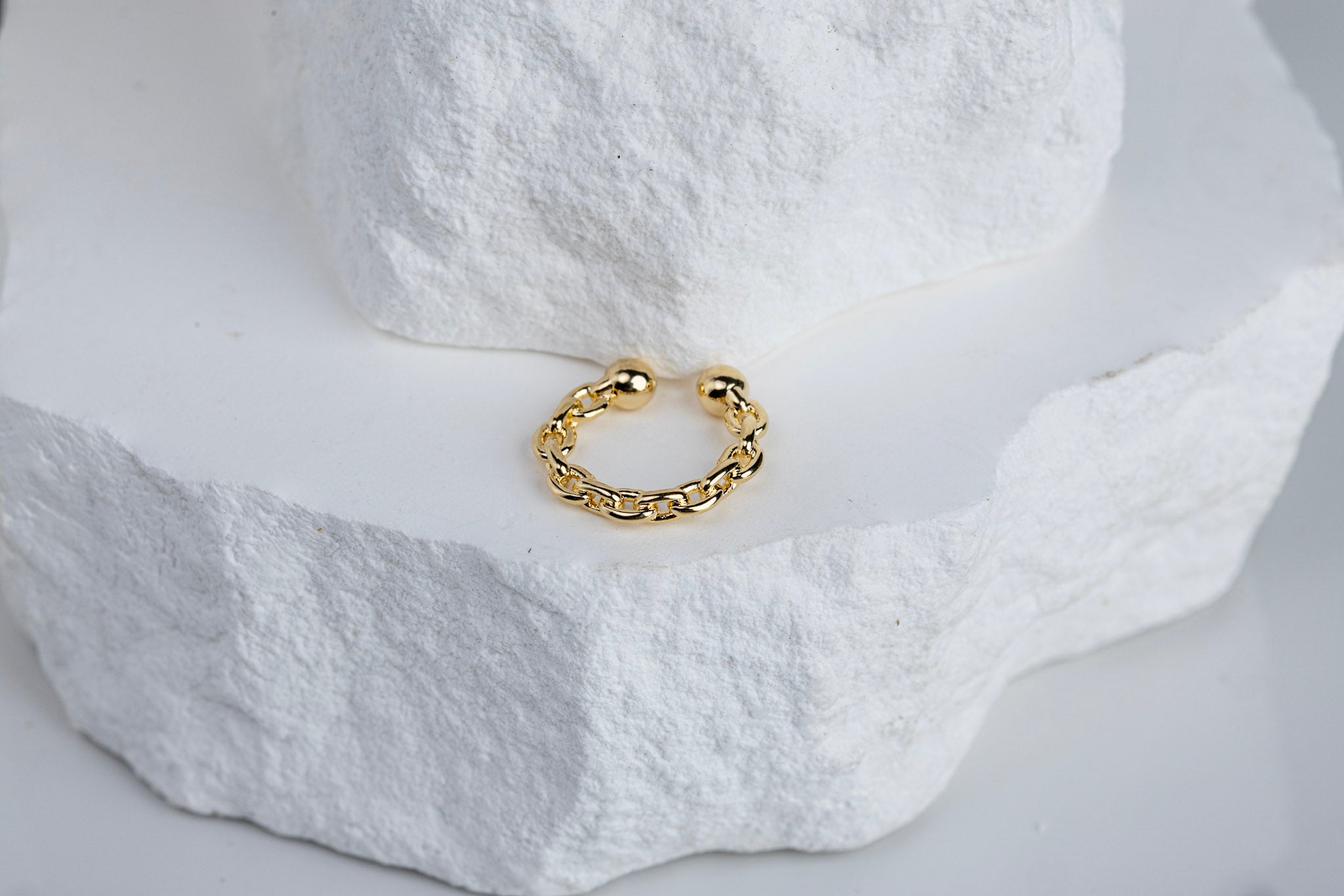 18k Gold Filled Crafted Chain Ear Cuff – Modern, Edgy & Handcrafted in Brazil (No Piercing Needed)