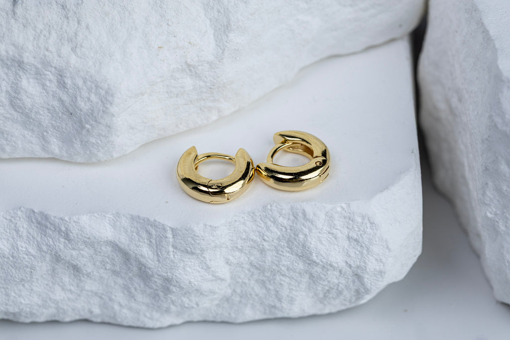 18k Gold Filled Mini Rounded Hoop Earrings – Dainty, Minimalist & Timeless