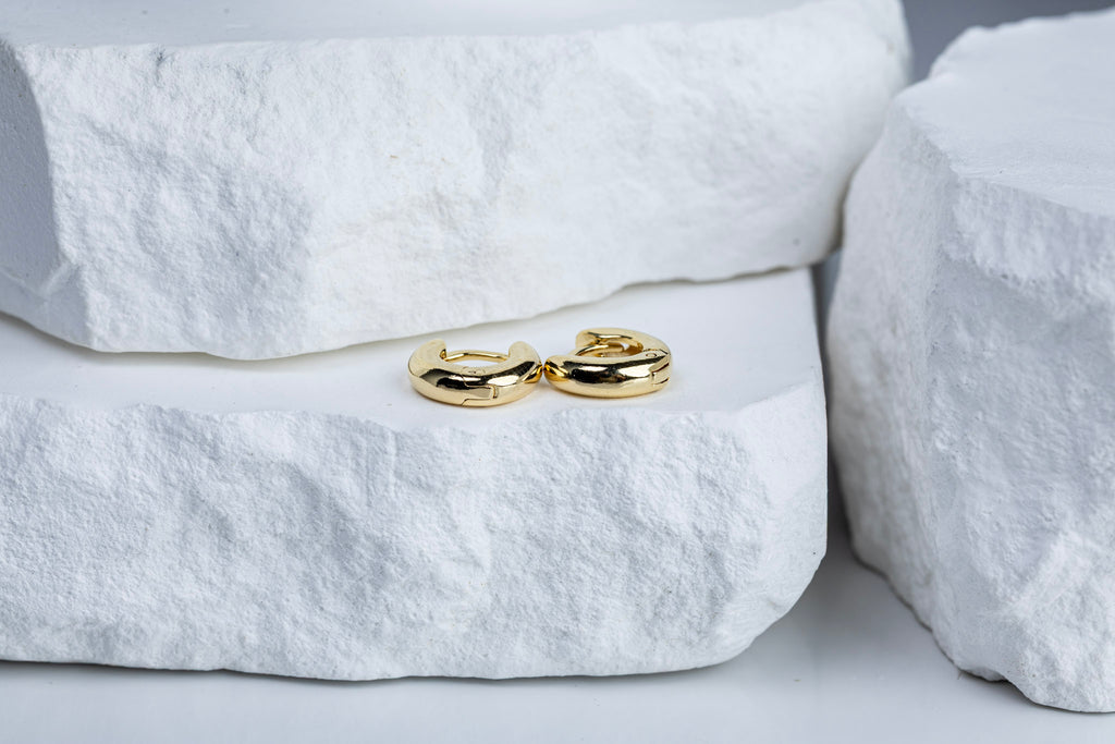 18k Gold Filled Mini Rounded Hoop Earrings – Dainty, Minimalist & Timeless