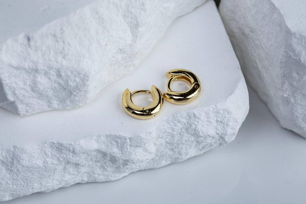 18k Gold Filled Mini Rounded Hoop Earrings – Dainty, Minimalist & Timeless