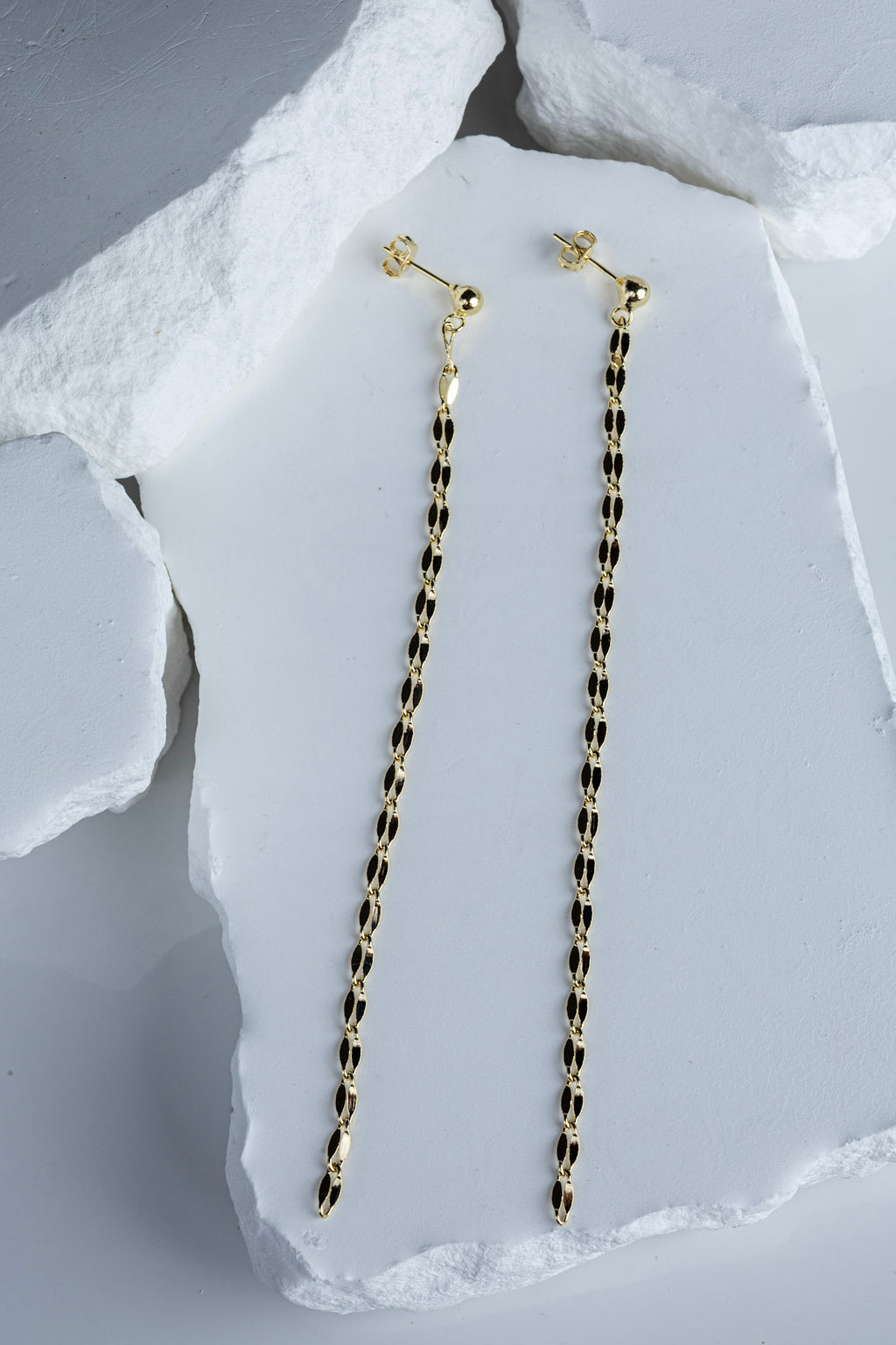18k Gold Filled Detailed Chain Drop Earrings – Bold, Modern & Handcrafted in Brazil