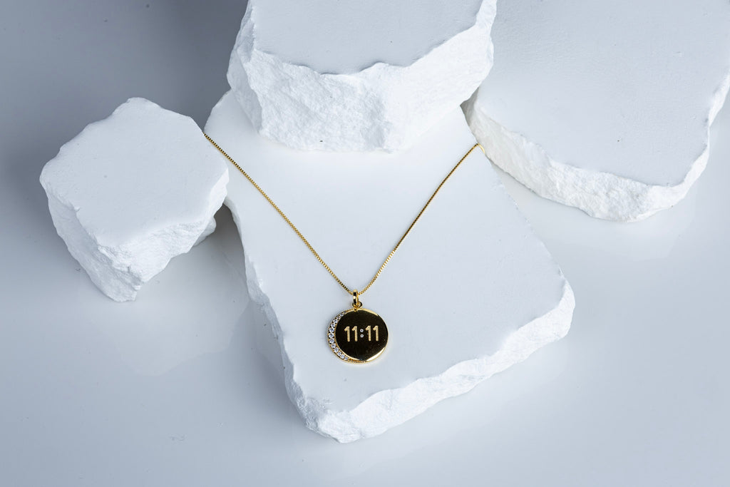 18k Gold Filled 11:11 Synchronicity Necklace – Spiritual, Elegant & Handcrafted in Brazil