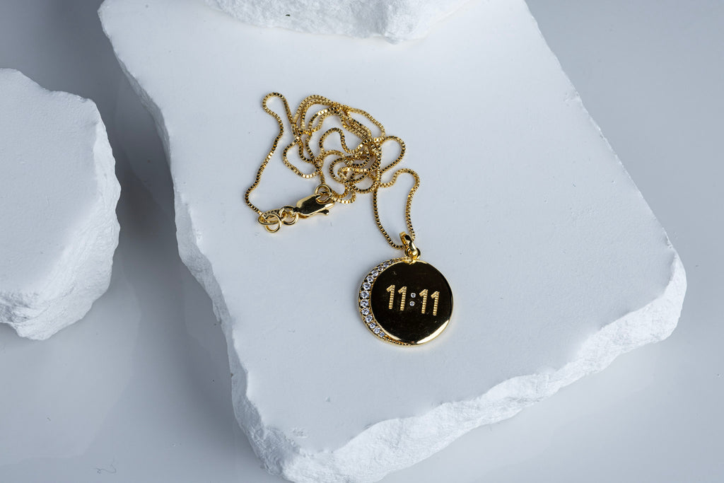 18k Gold Filled 11:11 Synchronicity Necklace – Spiritual, Elegant & Handcrafted in Brazil