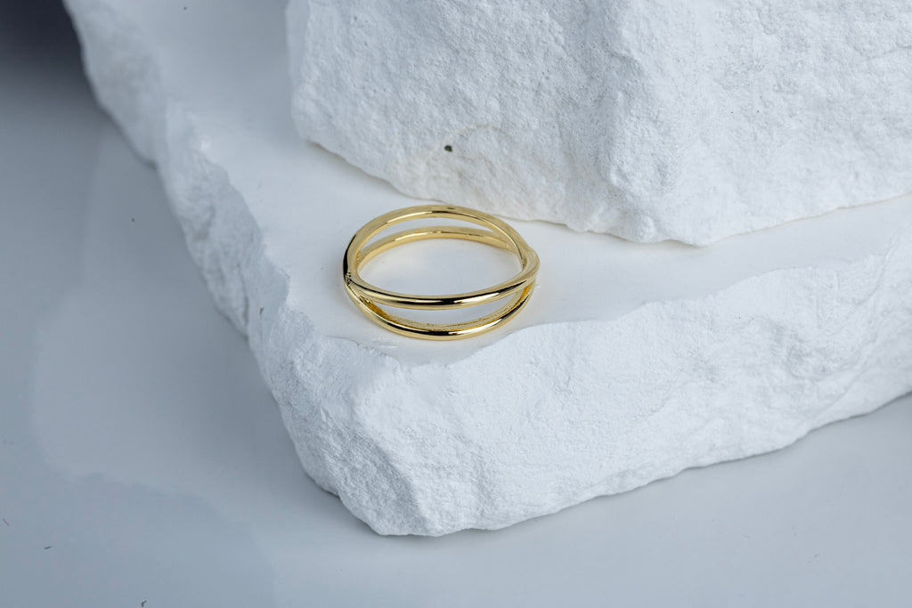 18k Gold Filled X Ring – Minimalist, Elegant & Handcrafted in Brazil