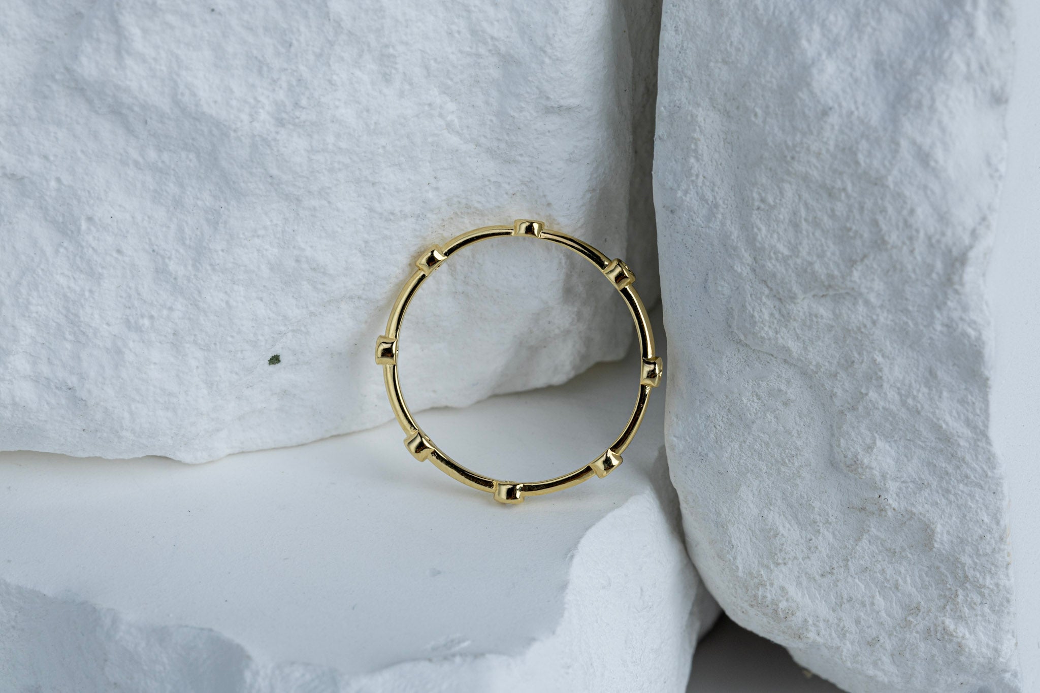 18k Gold Filled CZ Dots Infinity Band Ring – Timeless, Elegant & Handcrafted in Brazil