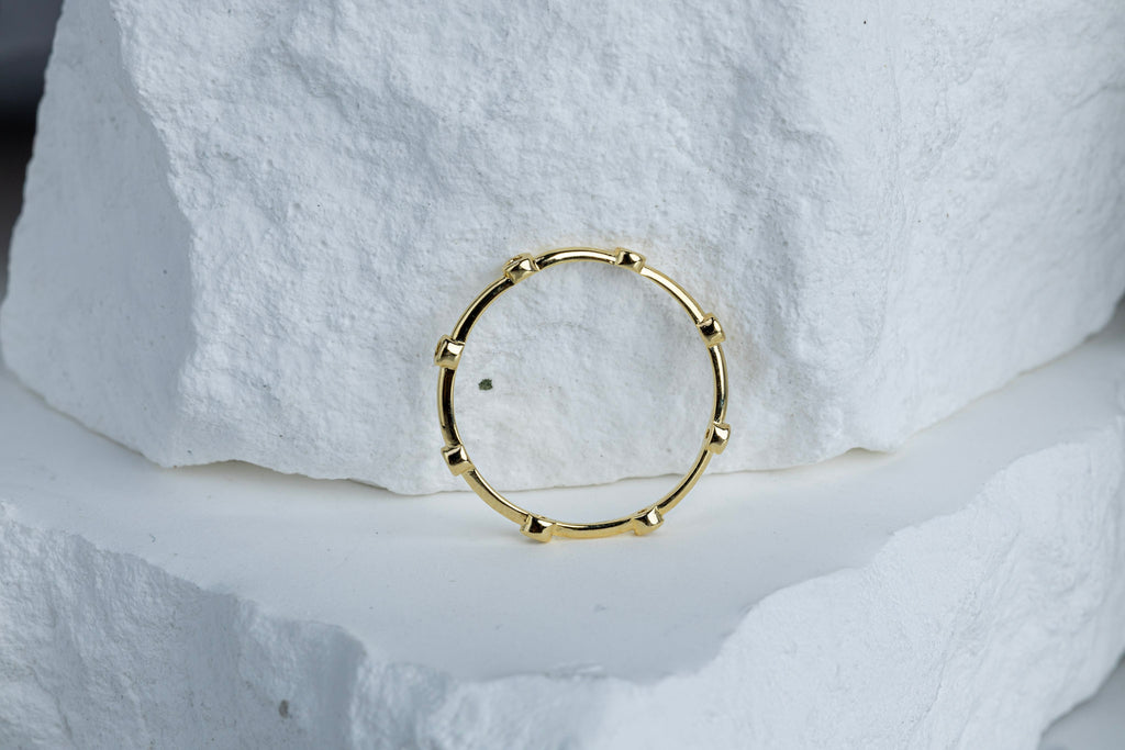 18k Gold Filled CZ Dots Infinity Band Ring – Timeless, Elegant & Handcrafted in Brazil