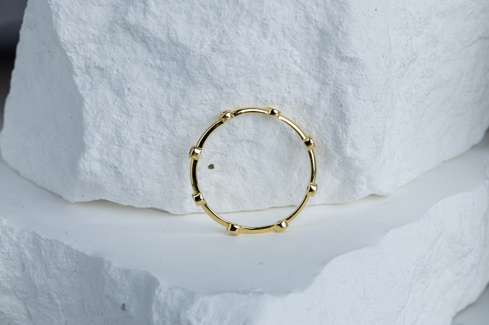 18k Gold Filled CZ Dots Infinity Band Ring – Timeless, Elegant & Handcrafted in Brazil