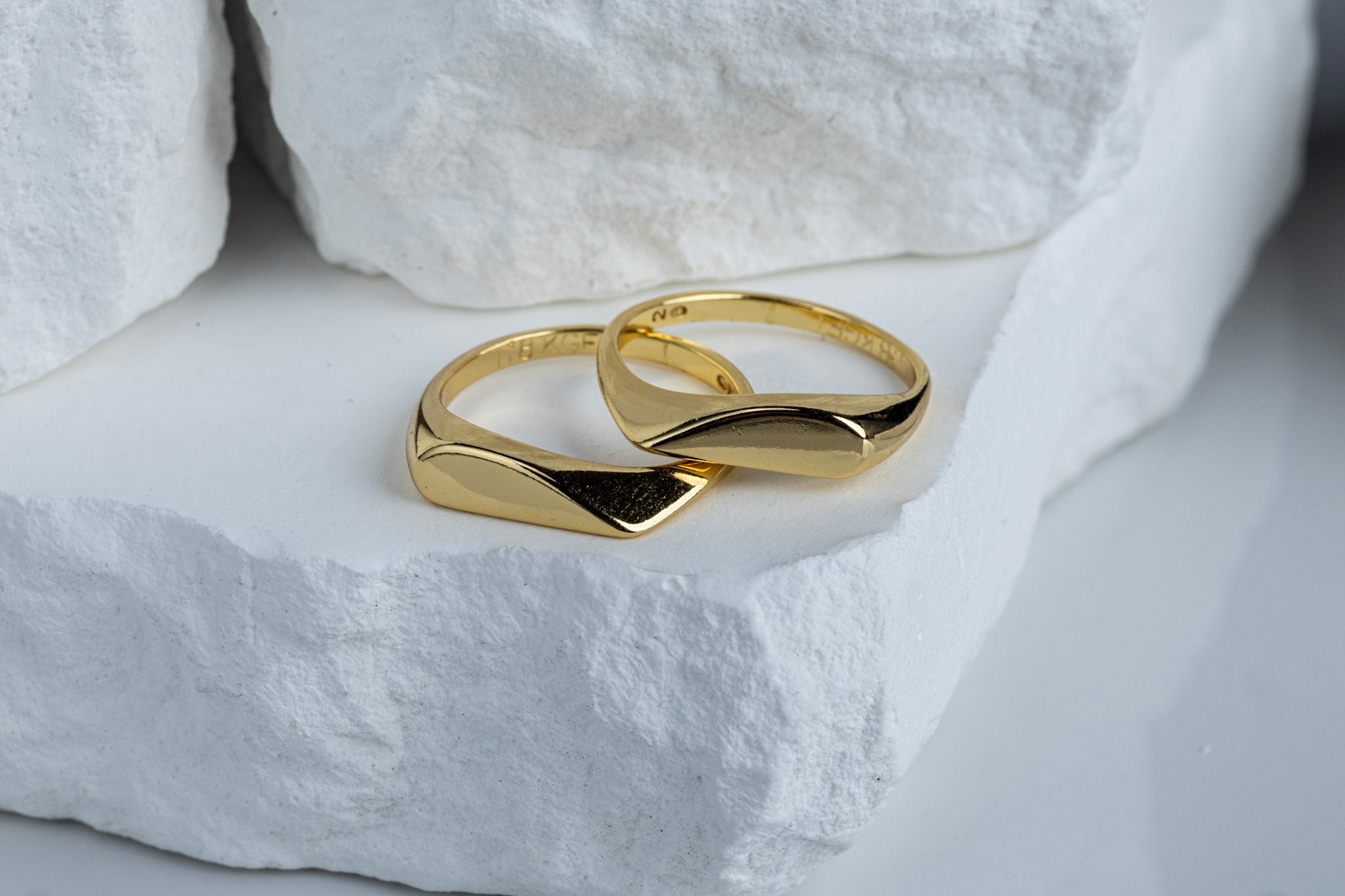 18k Gold Filled Polished Heart Double Ring – Romantic, Versatile & Handcrafted in Brazil