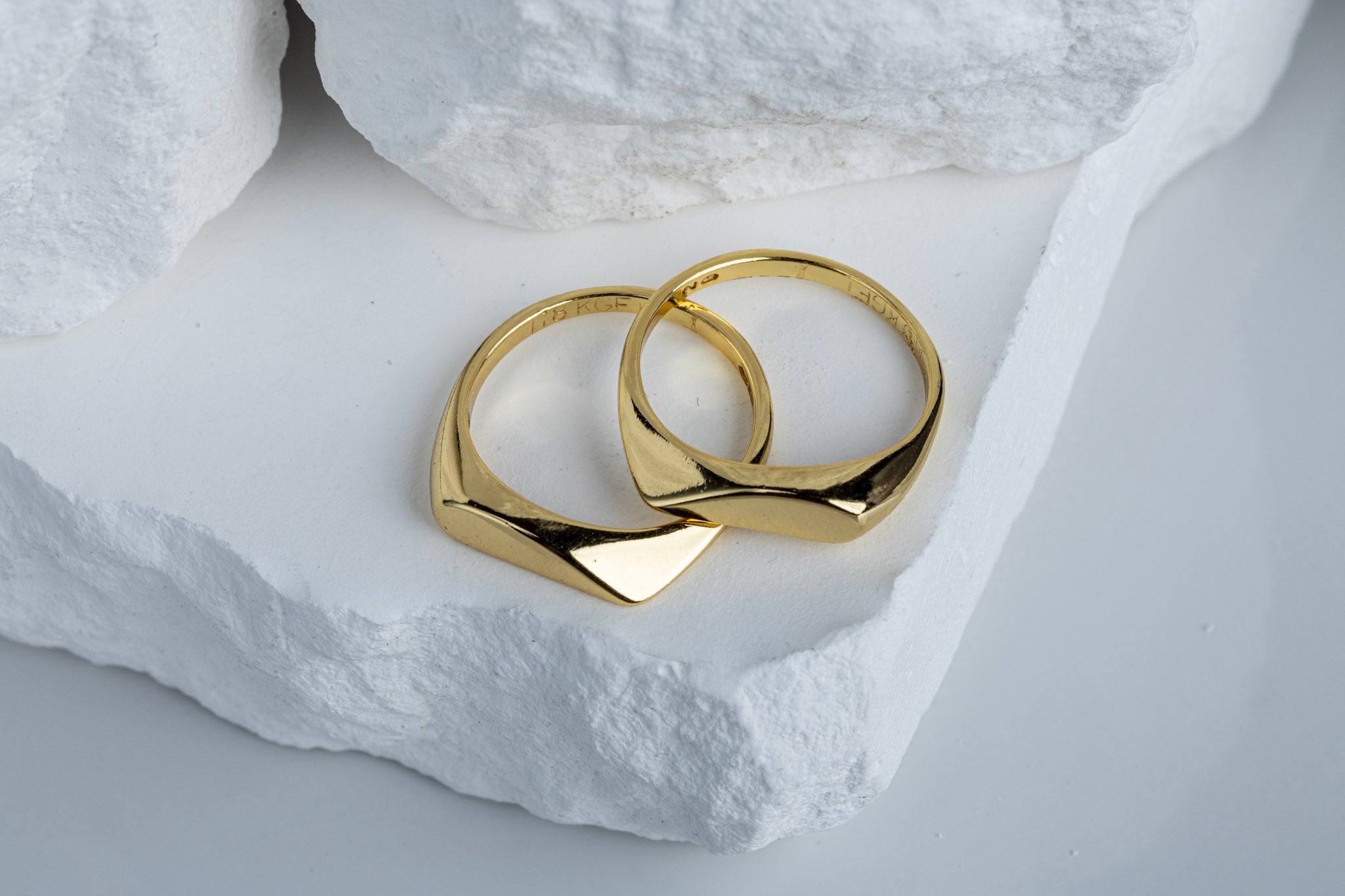 18k Gold Filled Polished Heart Double Ring – Romantic, Versatile & Handcrafted in Brazil