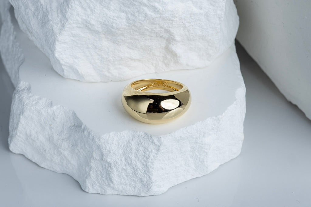 18k Gold Filled Polished Dome Ring – Classic, Bold & Handcrafted in Brazil