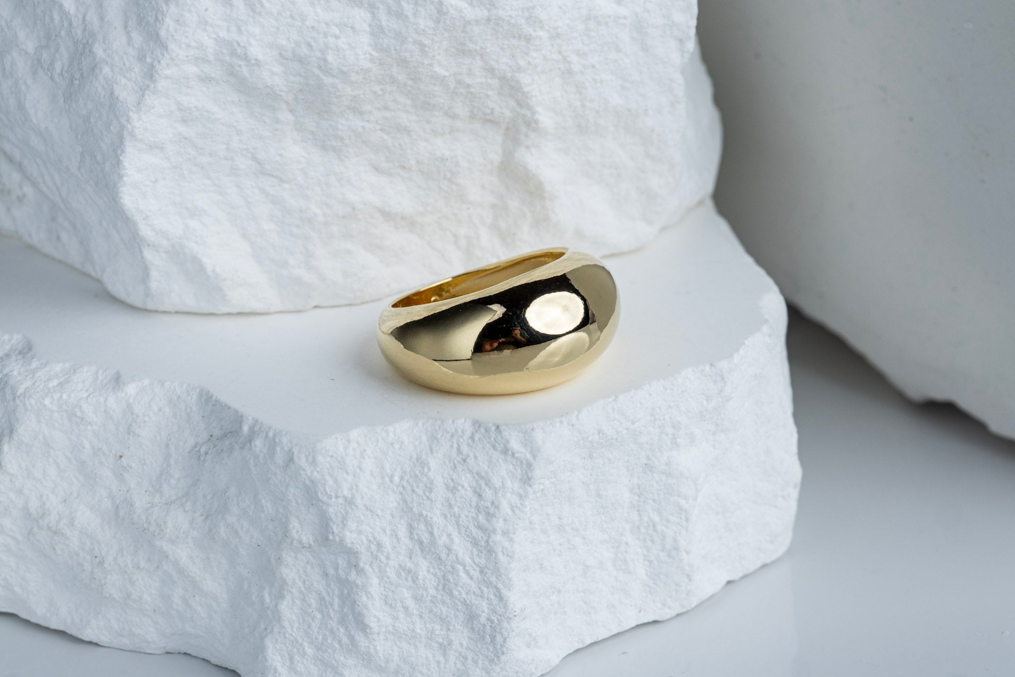 18k Gold Filled Polished Dome Ring – Classic, Bold & Handcrafted in Brazil