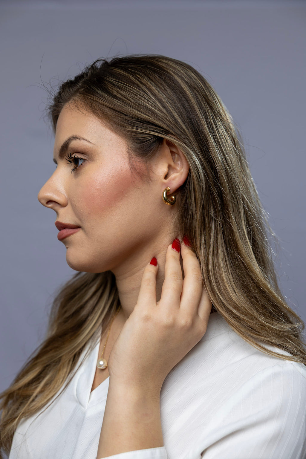CAMi 18k Gold Filled Mini Chubby C-Hoop Earrings – Dainty, Classic & Effortlessly Chic
