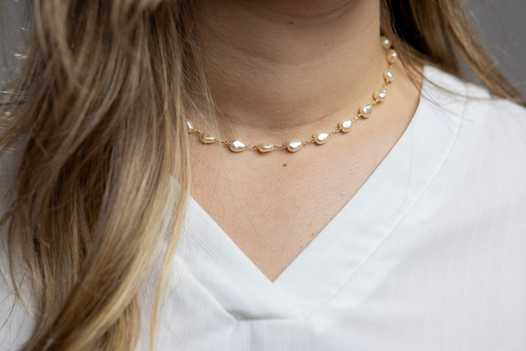 18k Gold Filled Fancy Baroque Necklace – Elegant, Timeless & Handcrafted in Brazil