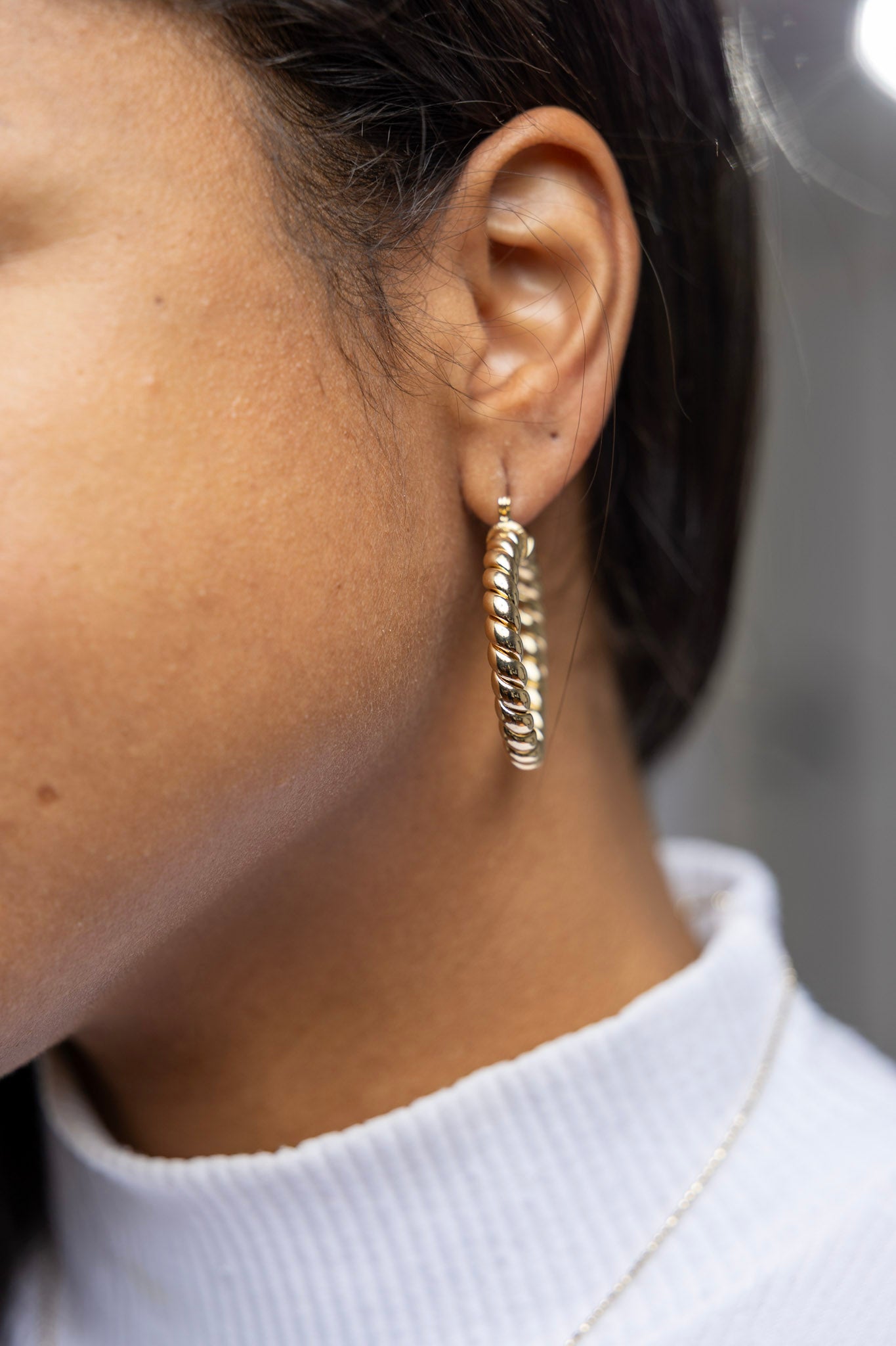 18k Gold Filled Twisted Tube Hoop Earrings – The Croissant Hoops | Elegant, Unique & Timeless