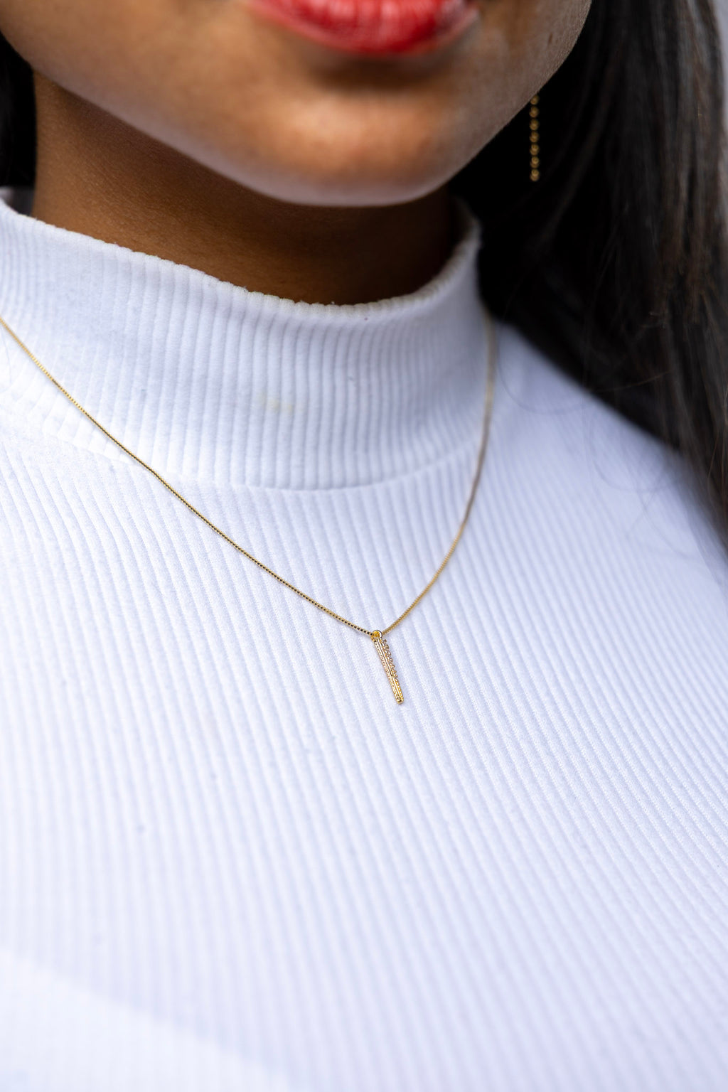 CAMi 18k Gold Filled CZ Spear Necklace – Minimalist, Elegant & Handcrafted in Brazil