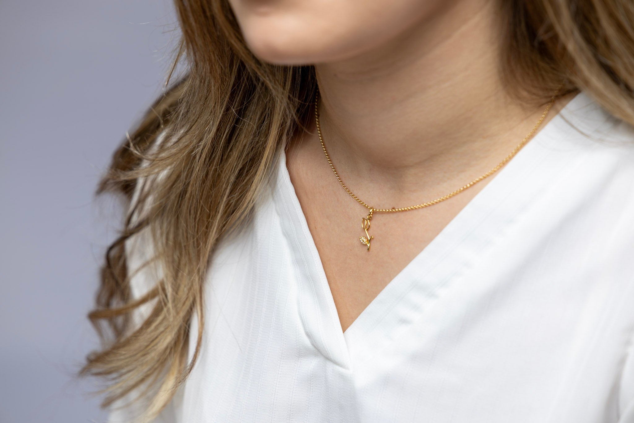 18k Gold Filled Tulip Charm Necklace18k Gold Filled Tulip Charm Necklace – Elegant, Symbolic & Handcrafted in Brazil