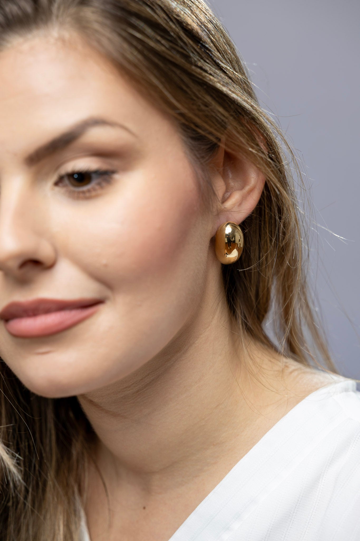 CAMi 18k Gold Filled Dome Earrings – Bold, Elegant & Handcrafted in Brazil