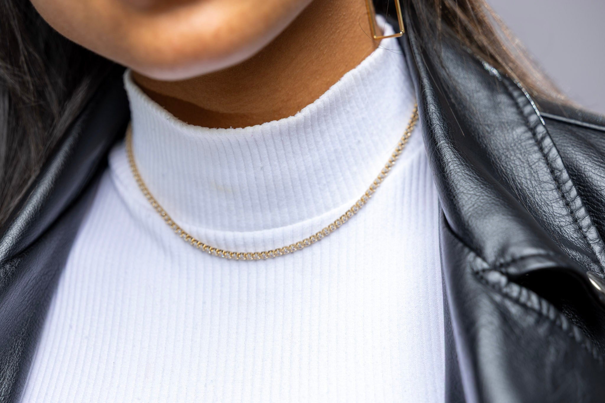 CAMi 18k Gold Filled 4mm Marquise Tennis Necklace – Elegant, Sparkling & Handcrafted in Brazil