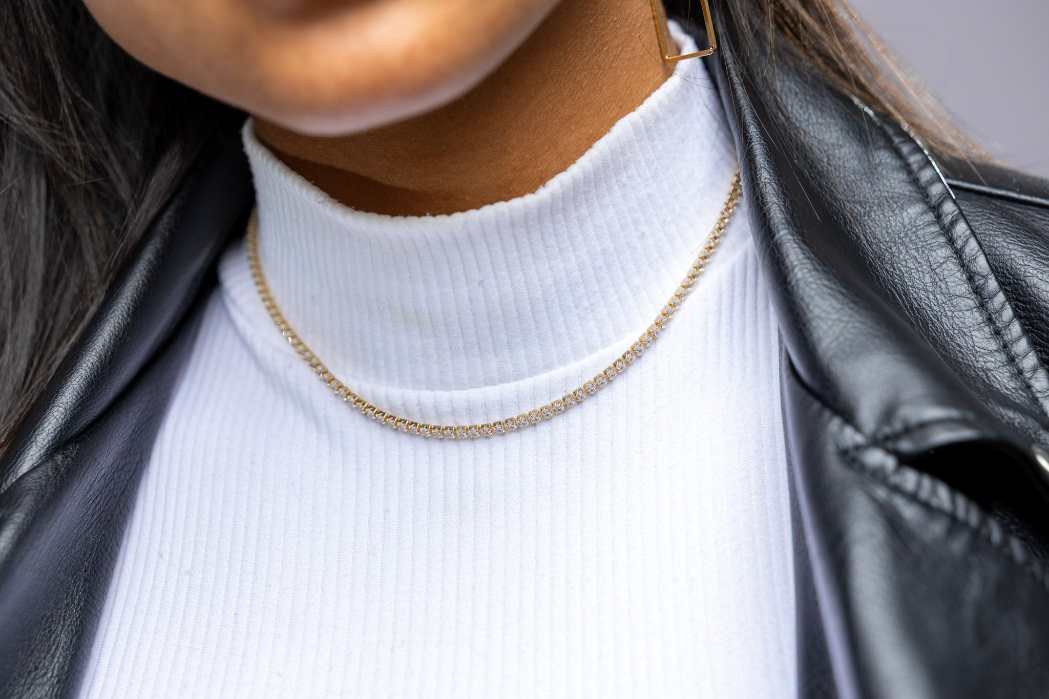 CAMi 18k Gold Filled 4mm Marquise Tennis Necklace – Elegant, Sparkling & Handcrafted in Brazil