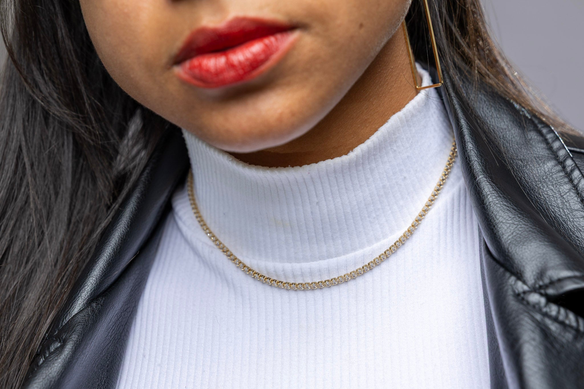 CAMi 18k Gold Filled 4mm Marquise Tennis Necklace – Elegant, Sparkling & Handcrafted in Brazil