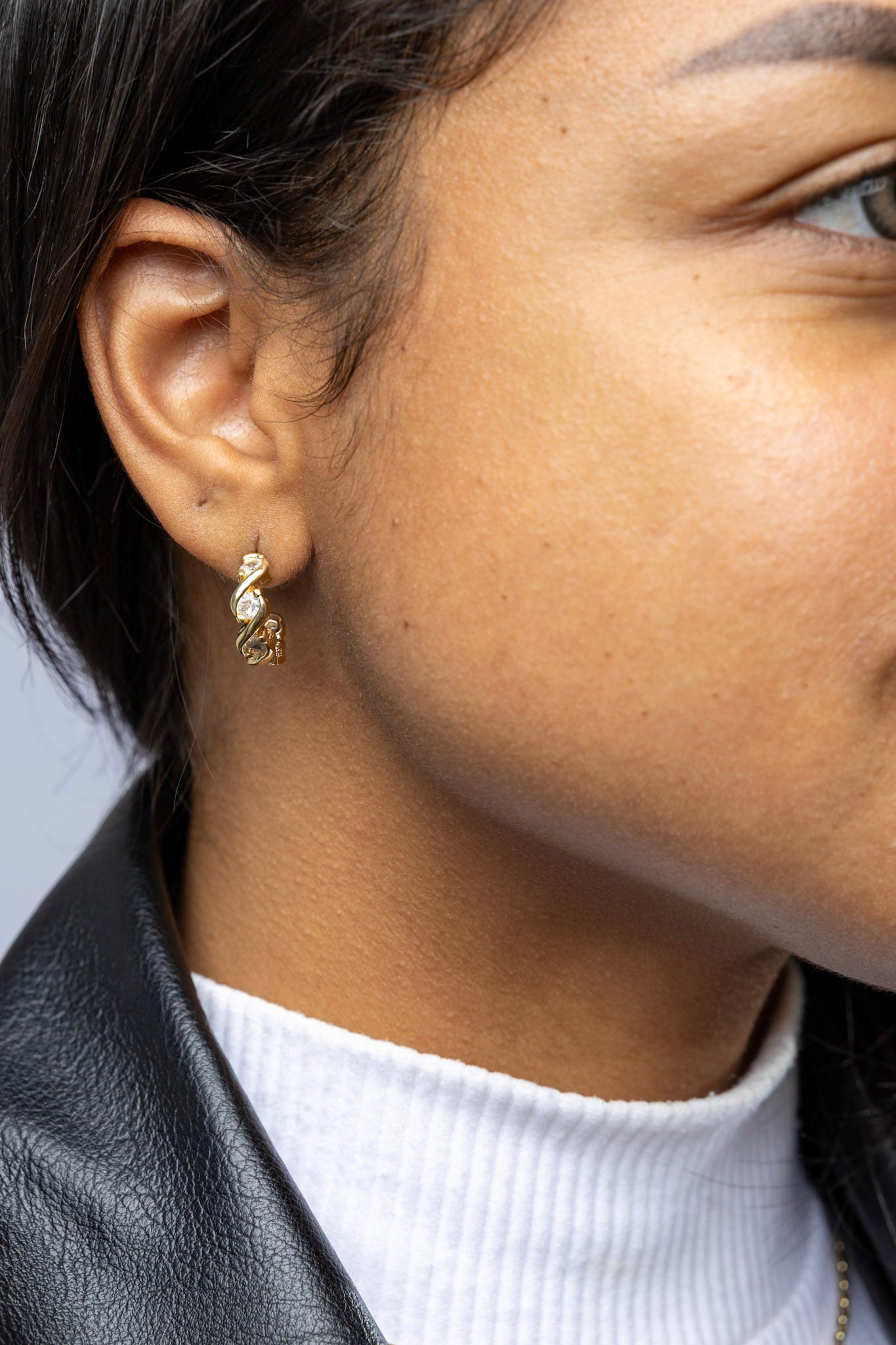 CAMi 18k Gold Filled Infinity CZ C-Hoop Earrings – Modern, Elegant & Timeless Sparkle