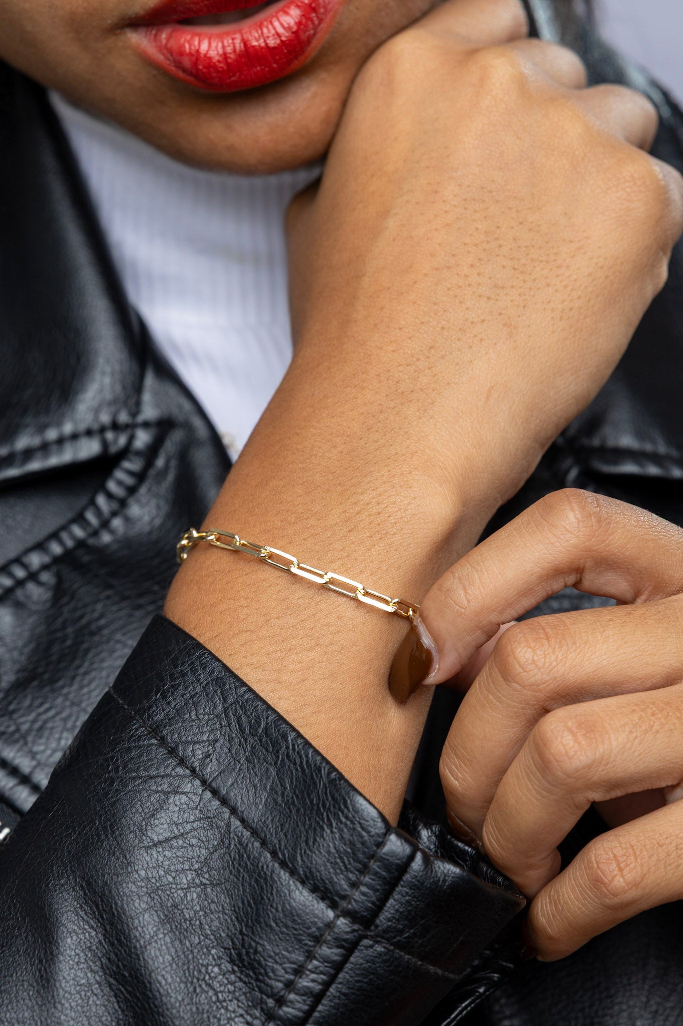 18k Gold Filled Paperclip Link Bracelet – Modern, Chic & Handcrafted in Brazil