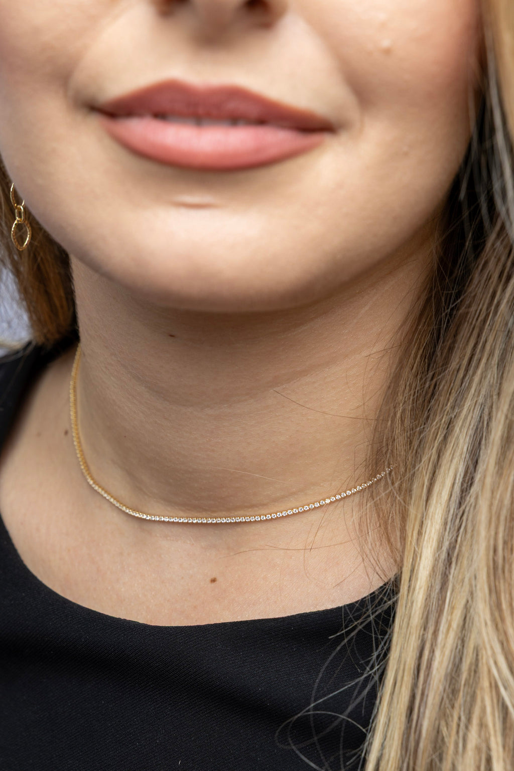 CAMi 18k Gold Filled 1.2mm CZ Tennis Necklace – Minimalist, Elegant & Handcrafted in Brazil