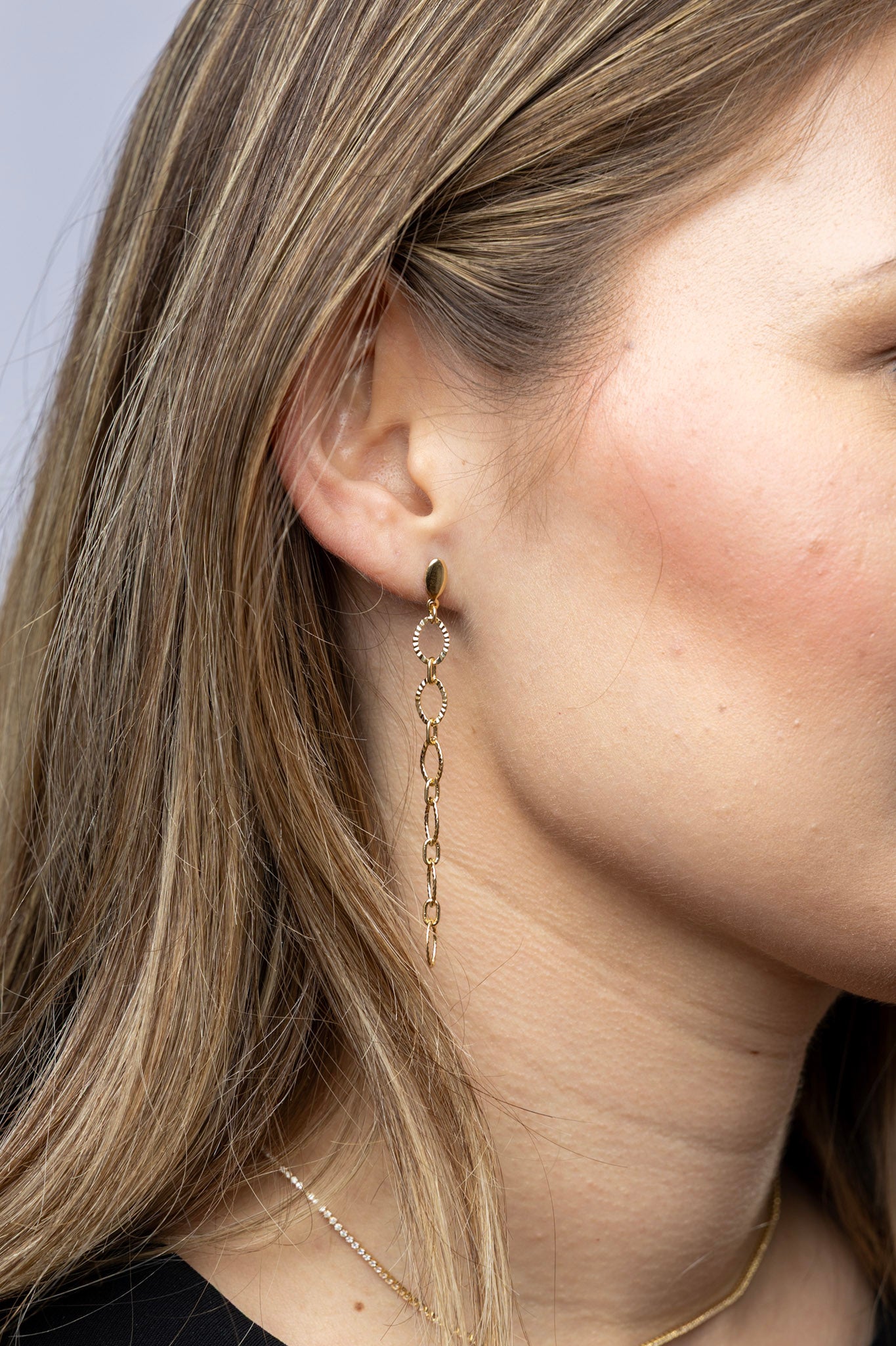 18k Gold Filled Diamond Cut Fancy Chain Earrings – Bold, Dazzling & Handcrafted in Brazil