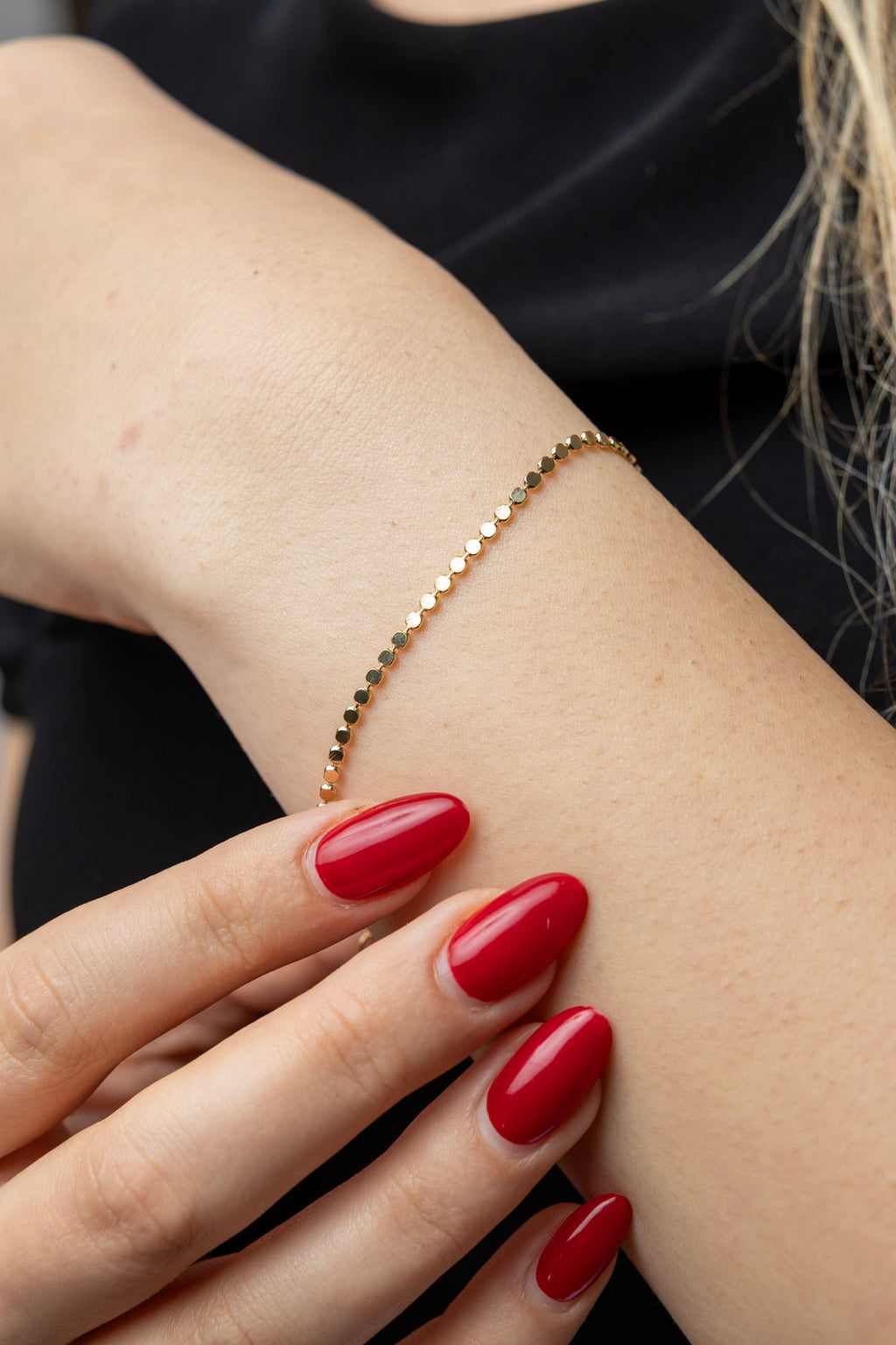 CAMi 18k Gold Filled 2mm Dot Ball Bracelet – Dainty, Minimalist & Handcrafted in Brazil