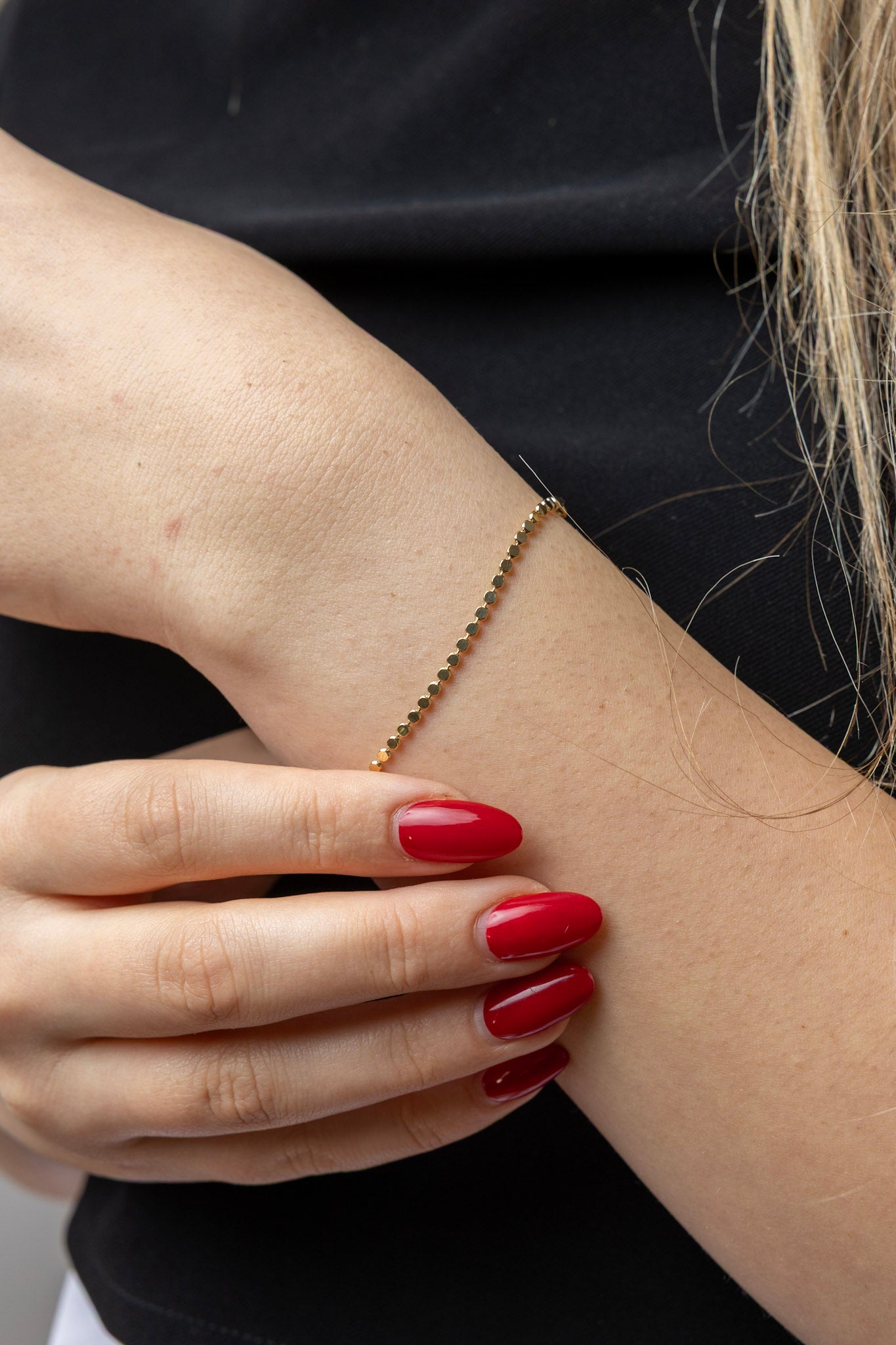 CAMi 18k Gold Filled 2mm Dot Ball Bracelet – Dainty, Minimalist & Handcrafted in Brazil