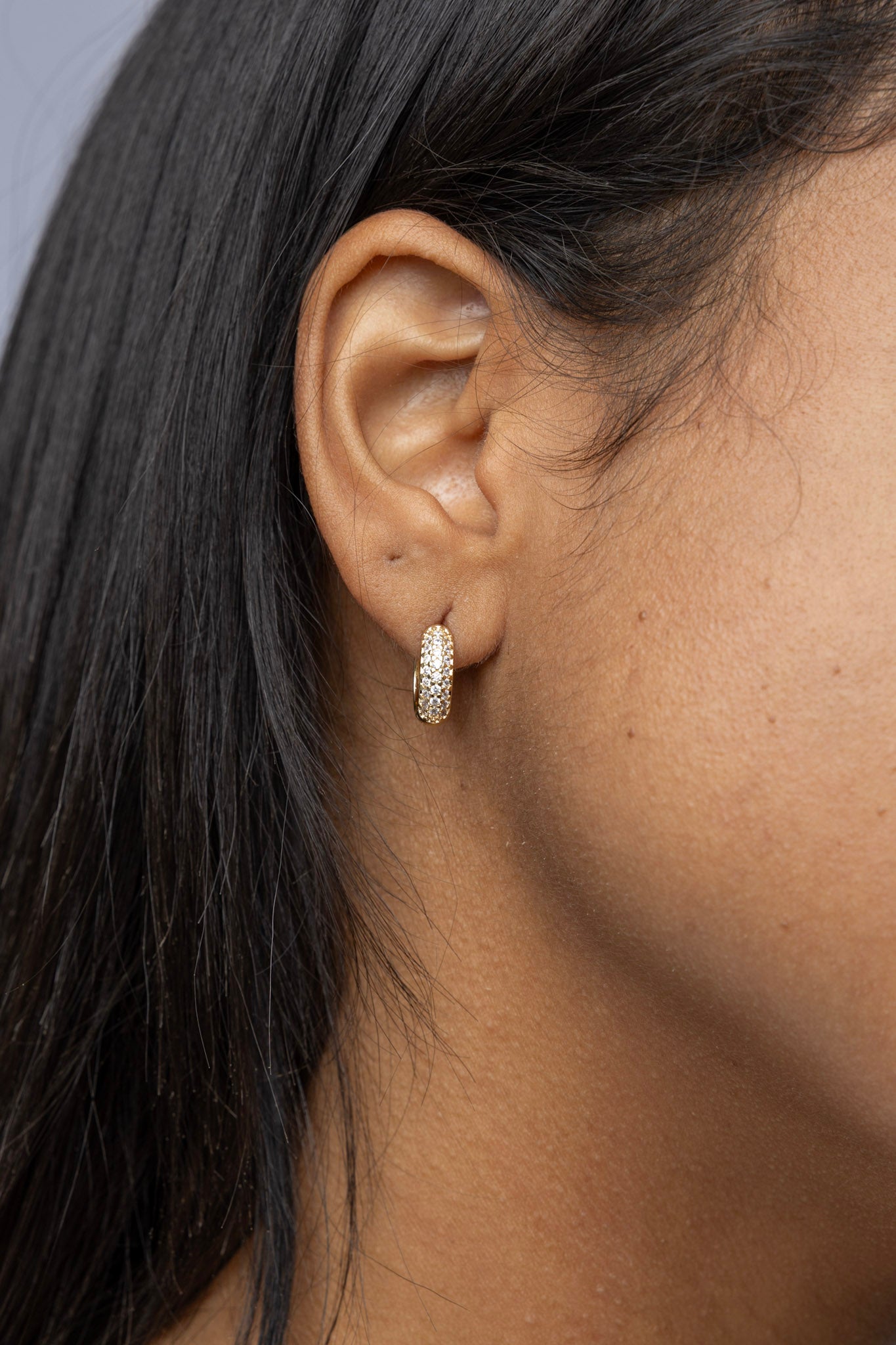 CAMi 18k Gold Filled 13mm Cubic Zirconia Clicker Hoop Earrings – Dainty, Elegant & Timeless