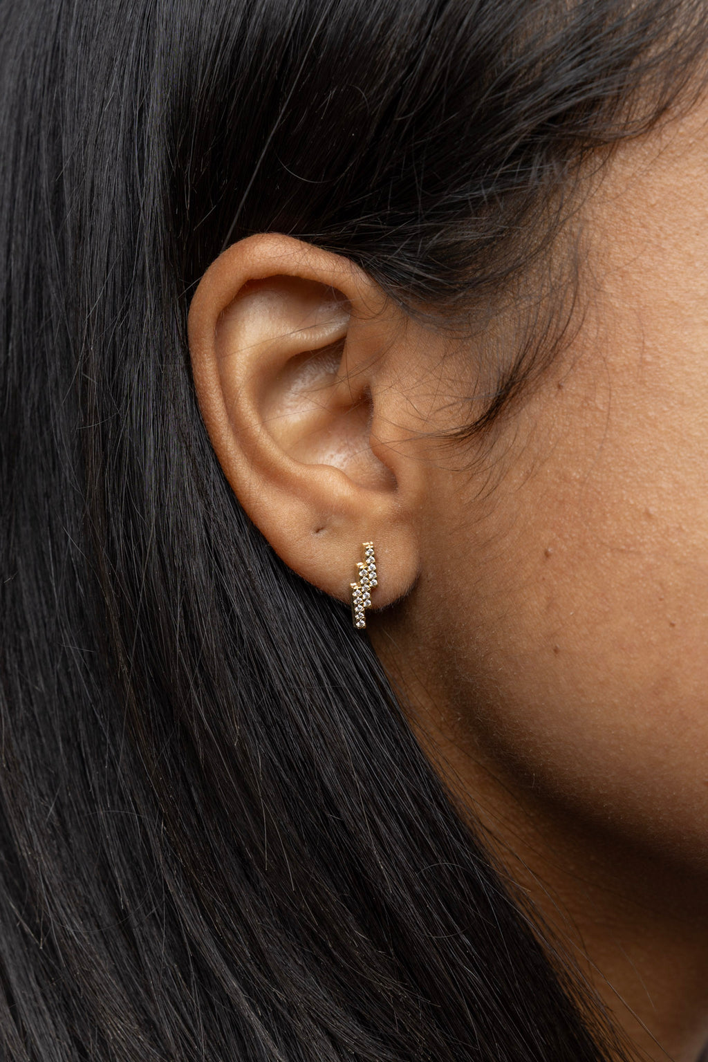 CAMi 18k Gold Filled Cascading Bars Stud Earrings – Modern, Elegant & Refined