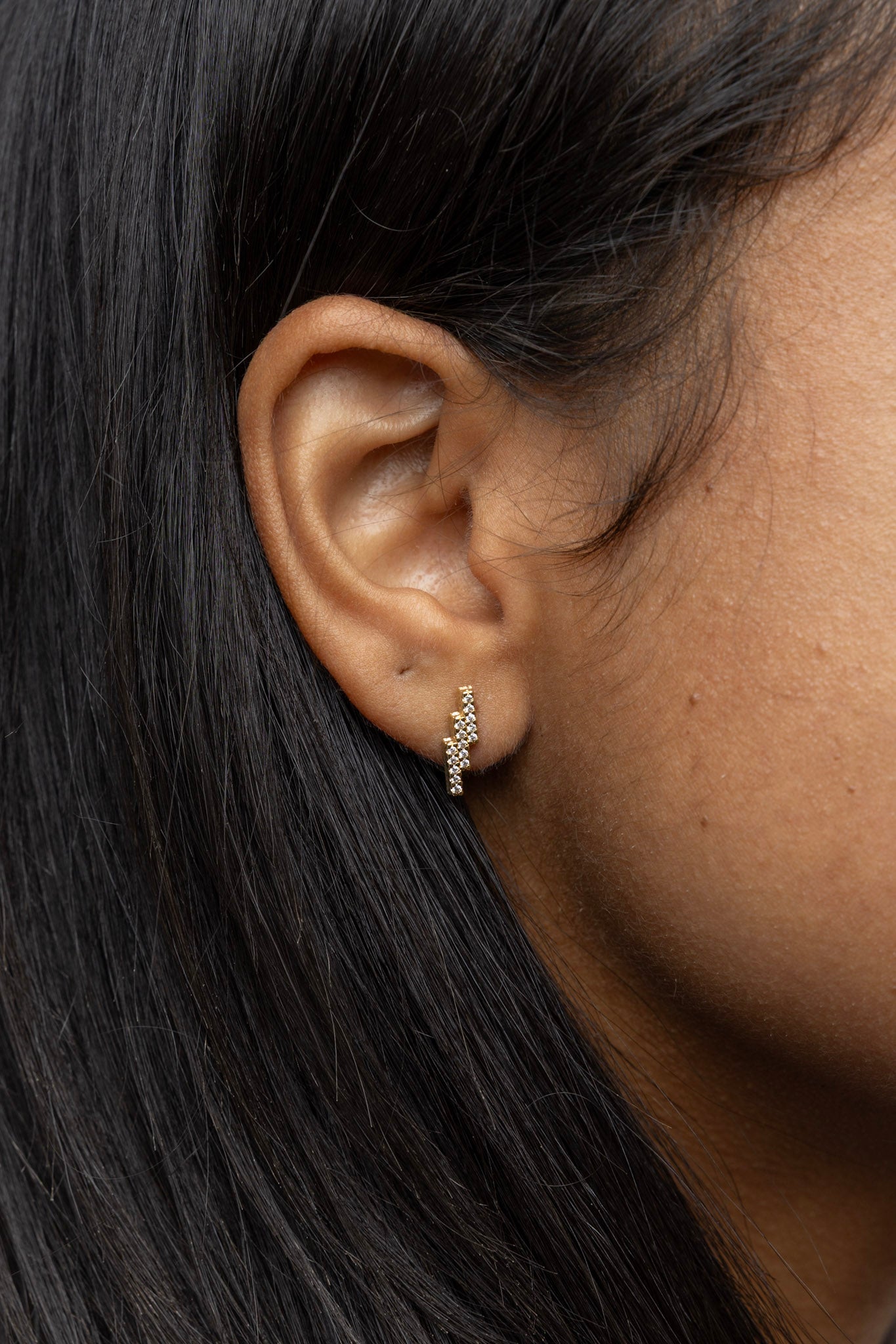 CAMi 18k Gold Filled Cascading Bars Stud Earrings – Modern, Elegant & Refined