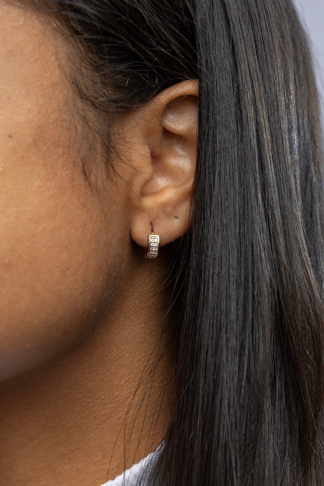 18k Gold Filled Petite Hoop Earrings with Micro Pave Cubic Zirconia – Dainty, Sparkling & Everyday Chic