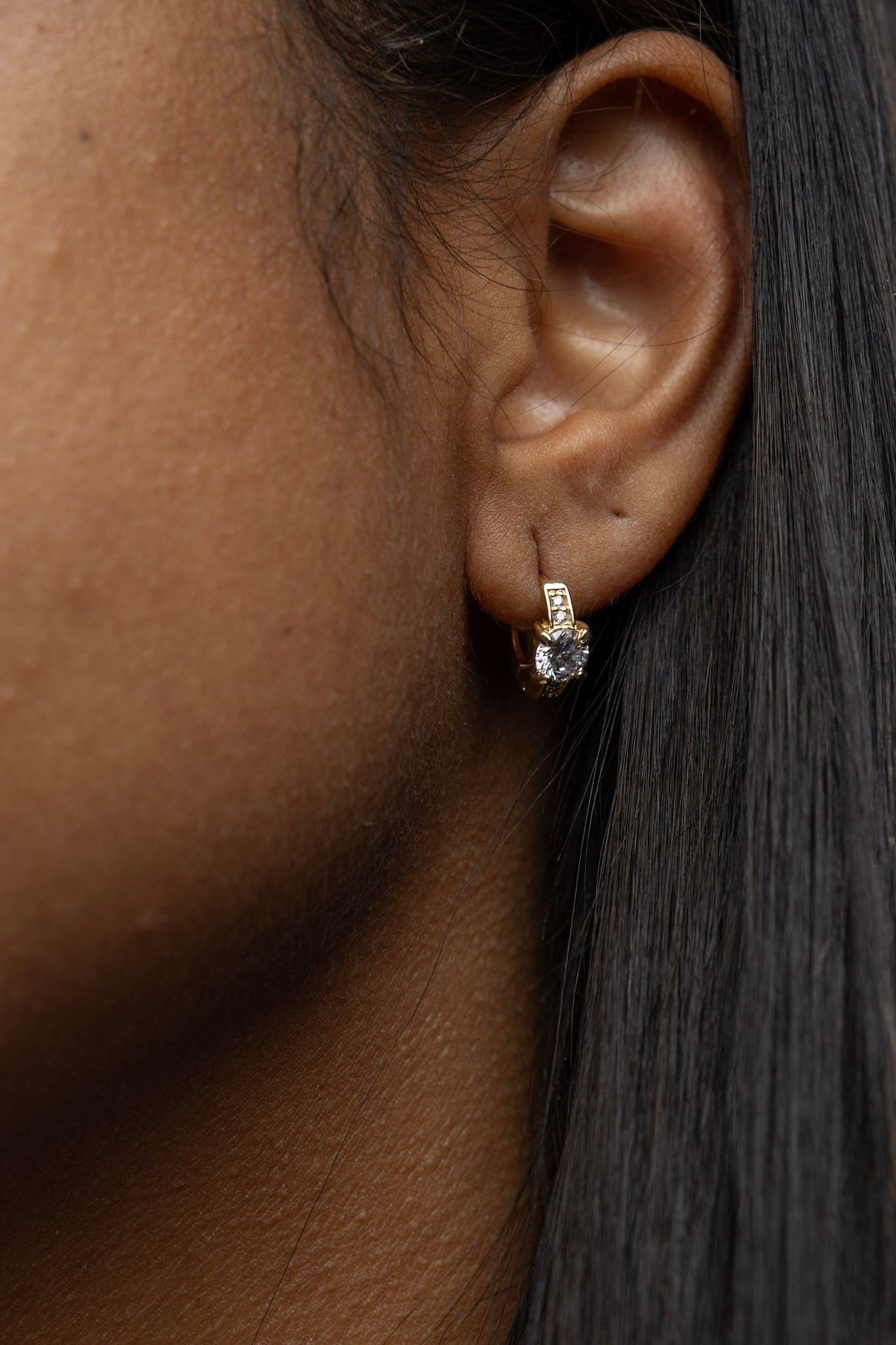 CAMi 18k Gold Filled Mini Clicker with CZ Earrings – Dainty, Sparkling & Everyday Chic